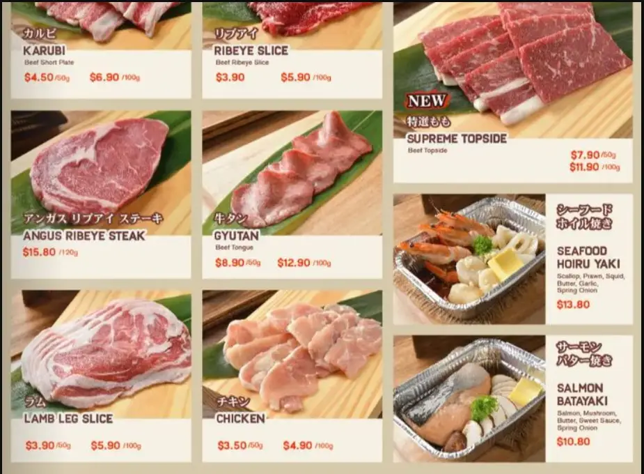 YAKINIKU GO MENU  